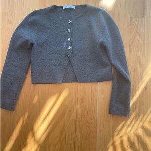 Zara Dark Gray Buttoned Cardigan